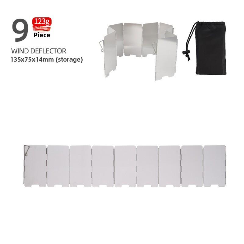 Outdoor aluminum alloy windshield burner stove windshield folding portable 9-piece mini picnic camping equipment Outdoor aluminum alloy windshield burner stove windshield folding portable 9-piece mini picnic camping equipment