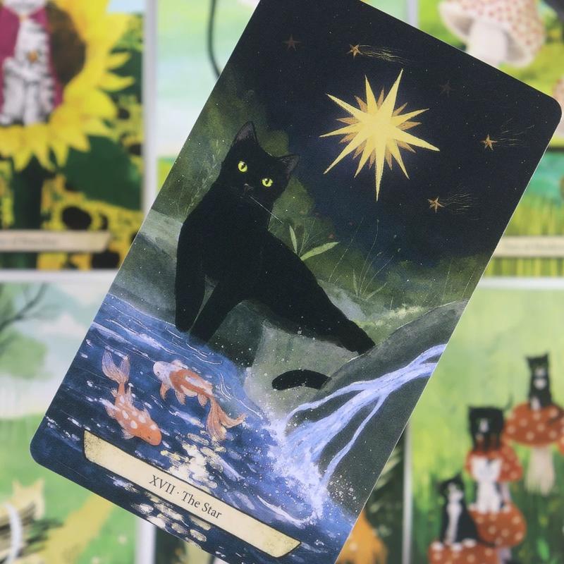 Secret Cat Tarot Cards Set, Portable 78-Card Deck for Fortune-Telling & Spiritual Guidance, Ideal Gift for Ages 14+