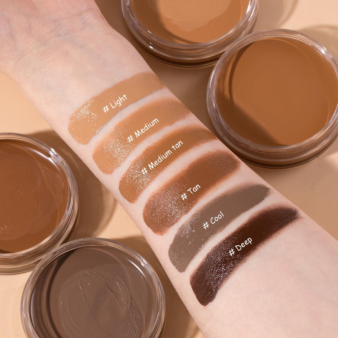 Long Lasting Silky Cream Foundation, 1 Box Full Coverage Flawless Makeup Cream, Moisturizing Waterproof Balm Foundation, Makeup Product for Women & Girls