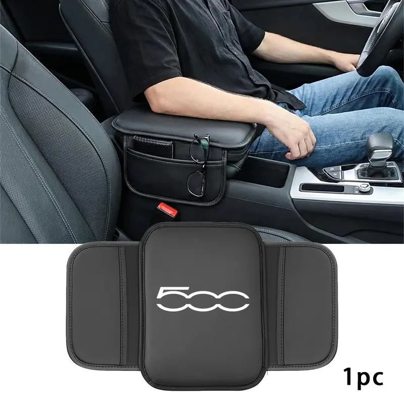Fiat 500 Center Console Protective Pad, PU Leather, Stain & Wear Resistant, Easy Install, Unisex, Car Organization Accessories, Batch A19961208