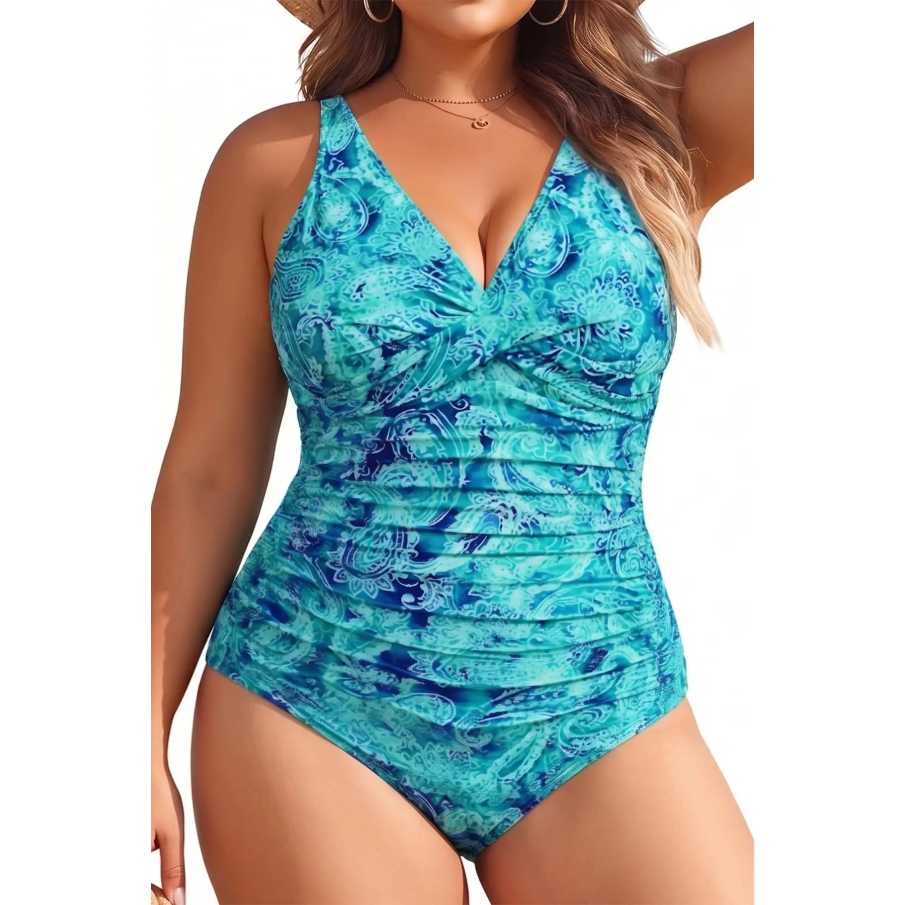 Yonique Plus Size Swimsuit One Piece Bathing Suits for Women Tummy Control Slimming Swimwear