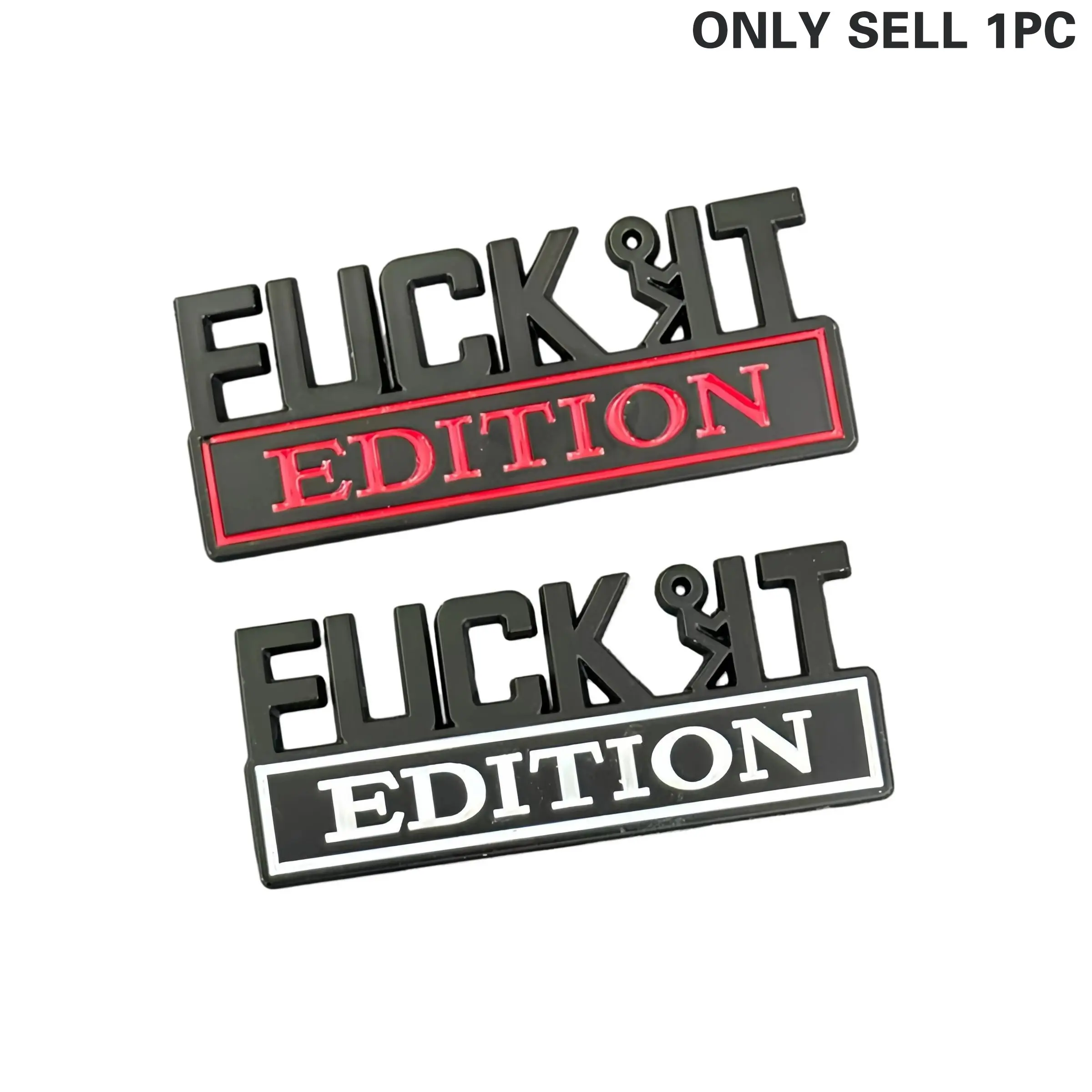 Fvck It Edition 3D Emblem Sticker Badge, Funny Decals for Car, Truck, Suv, Motorcycle, Unique Vehicle Accessories, Stickers for Cars, Bold Design, Automotive Vehicle Accessory