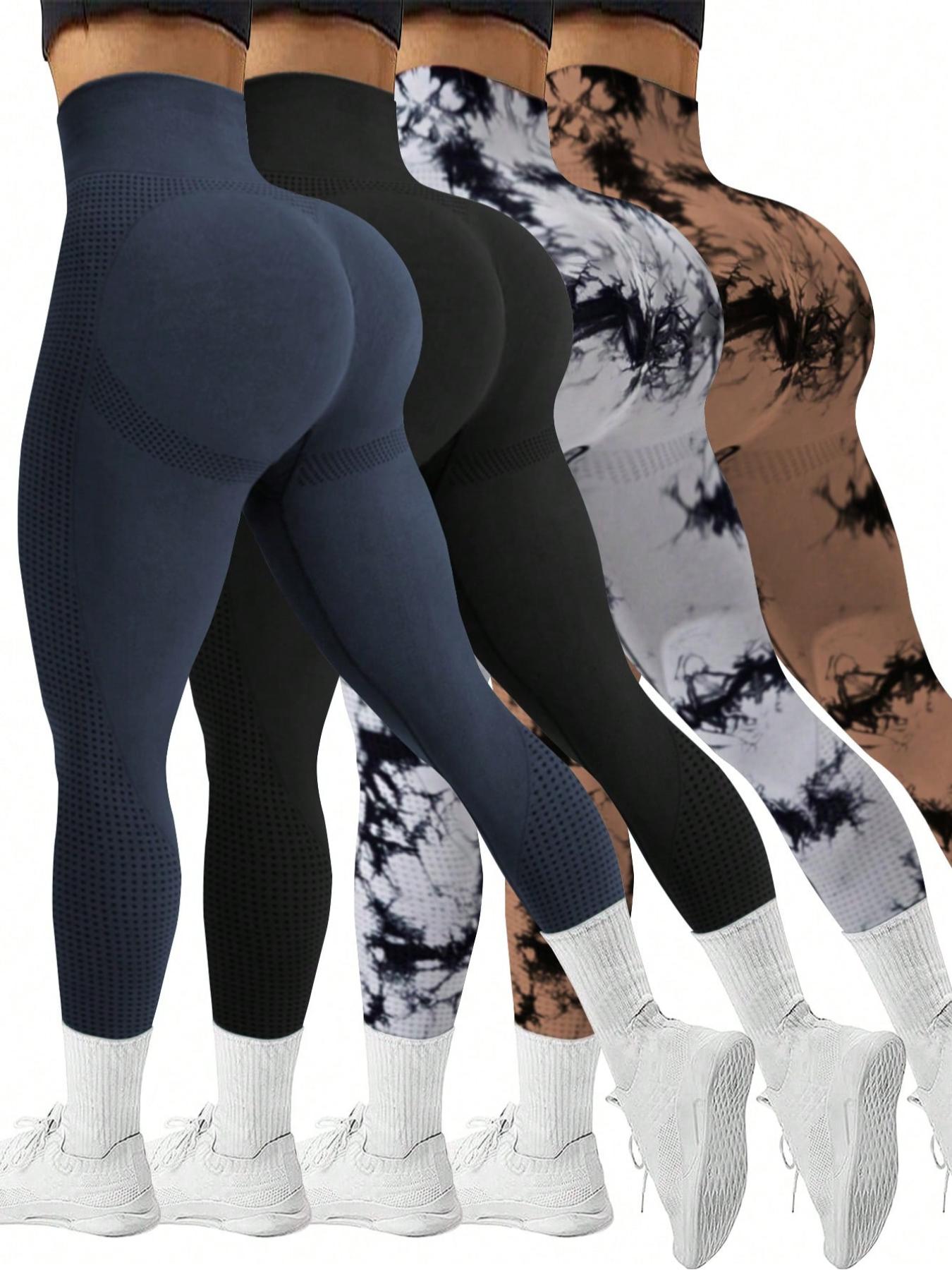 Women's Tie Dye Print, Casual Comfy Breathable Seamless Athletic Stretchable Fitness Skinny High Waist Tummy Control Pants for Yoga Gym Workout Running, Athleisure Fitness Leggings, Ladies Sportswear for All Seasons