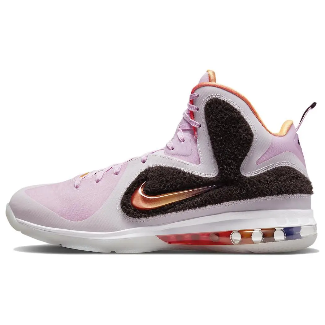 Nike LeBron 9 Regal Pink Basketball Shoes for Men: Rounded Toe, Cushioned, Non-Slip, Durable, Supportive High-Top Verifiable, with credentials and supporting global authentication