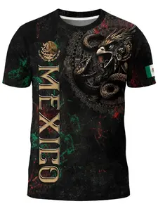 Mexican Eagle & Snake Aztec Heritage Honor Warrior Legendary Culture T-Shirt, Men's Fashion, Versatile for Daily Wear