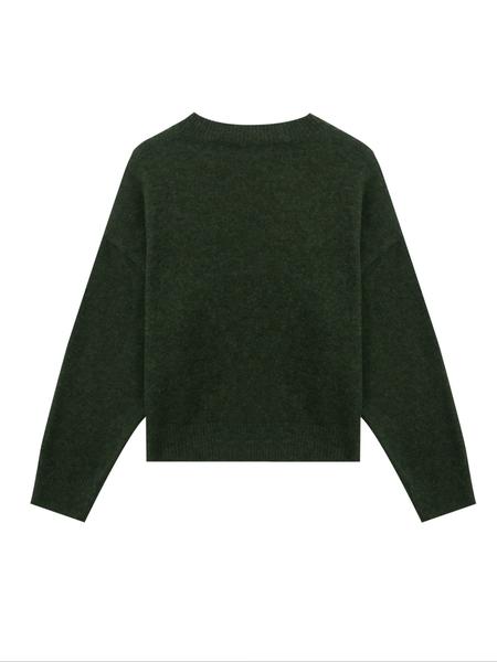 Autumn Winter Women's Casual Knit Cardigan, Elegant Vintage Round Neck Sweater, Simple Lazy Style, Long Sleeve Pullover