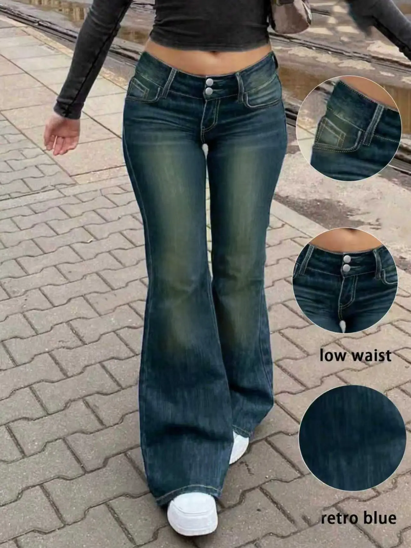 Fashionable Casual Daily Women's Low Waisted Versatile High Elastic Denim Jean Long Pants, Comfortable and Stylish, Perfect for Everyday Wear Trouser