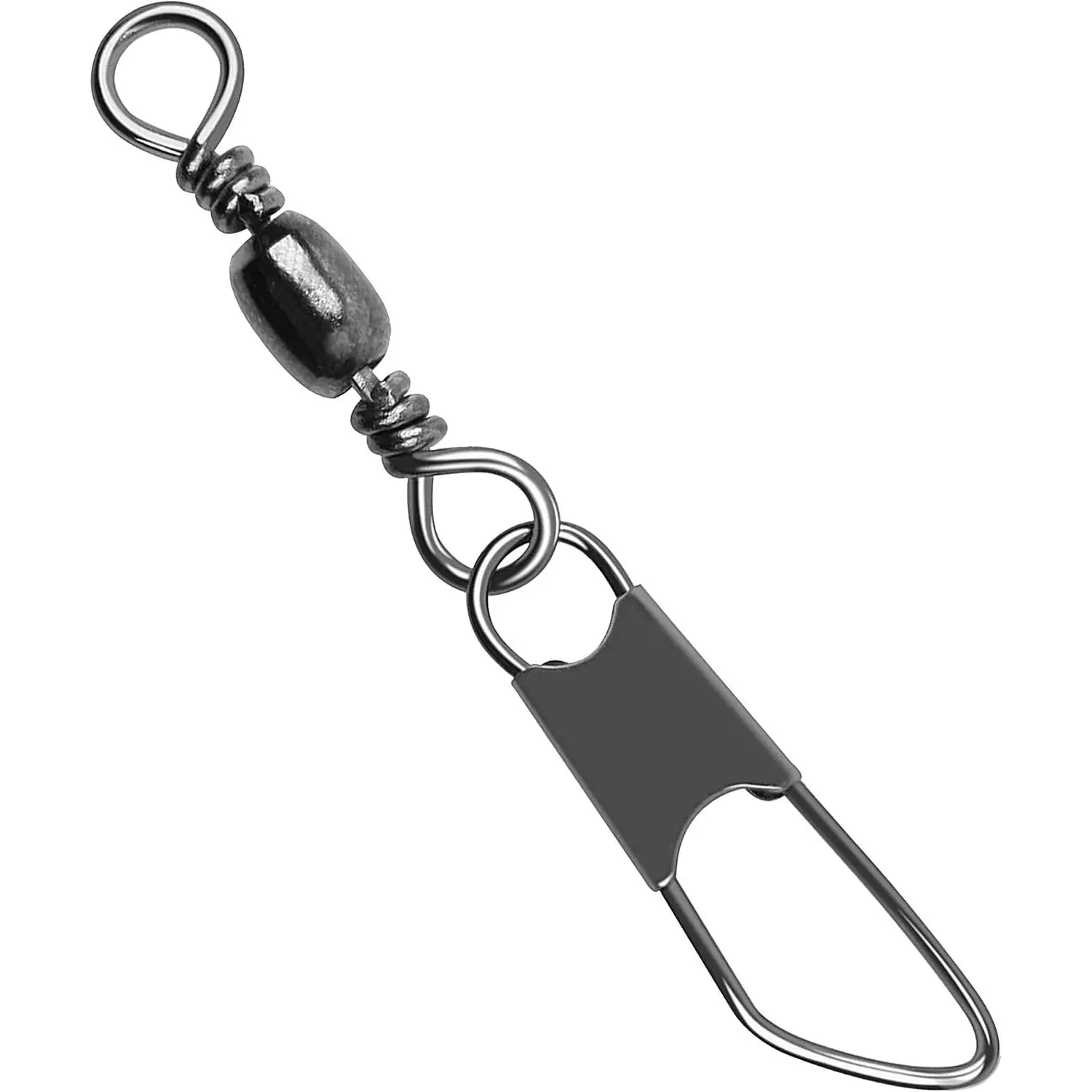 Barrel Swivels Snaps, 100 count Snap Swivels  Tackle Leader Line Lure Connector Accessories High Strength Solid Rings for Saltwater Freshwater, Black/