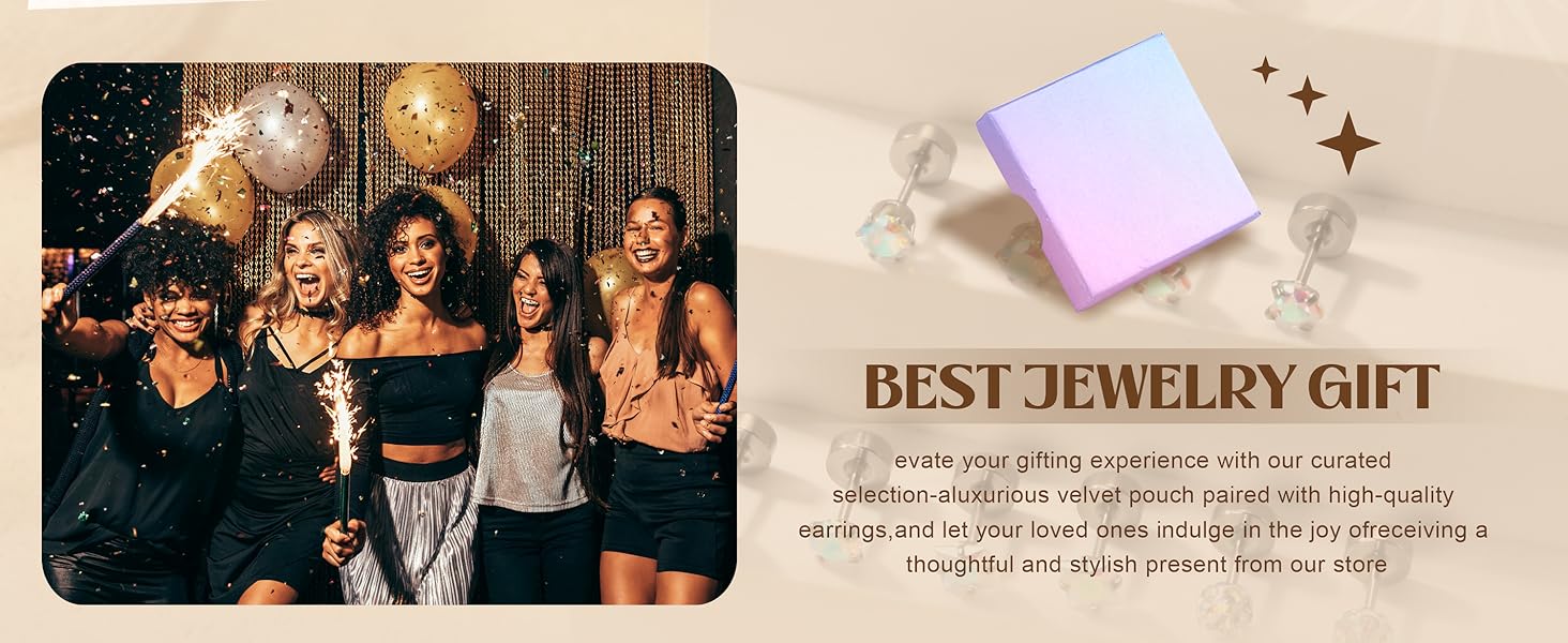 CASSECA  Surgical Steel Earrings for Sensitive Ears 20G Flat Back Earrings for Women Men Small Stainless Steel Earrings Studs Cartilage Earring Opal Ball CZ Flatback Earrings