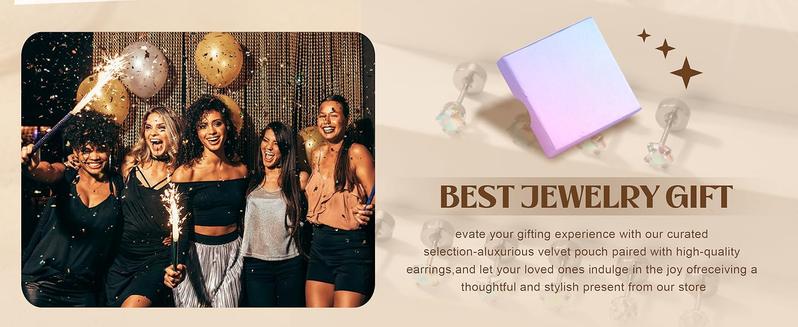 CASSECA  Surgical Steel Earrings for Sensitive Ears 20G Flat Back Earrings for Women Men Small Stainless Steel Earrings Studs Cartilage Earring Opal Ball CZ Flatback Earrings