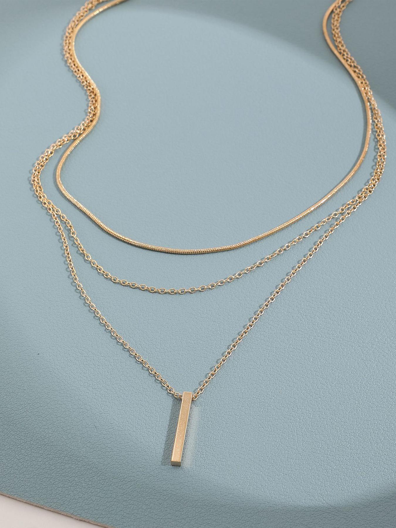 Women's Elegant Minimalist Layered Necklace, Trendy Exquisite Pendant Necklace, Exquisite Chain Jewelry, Chic Gorgeous Jewelry As Gift for Girlfriend