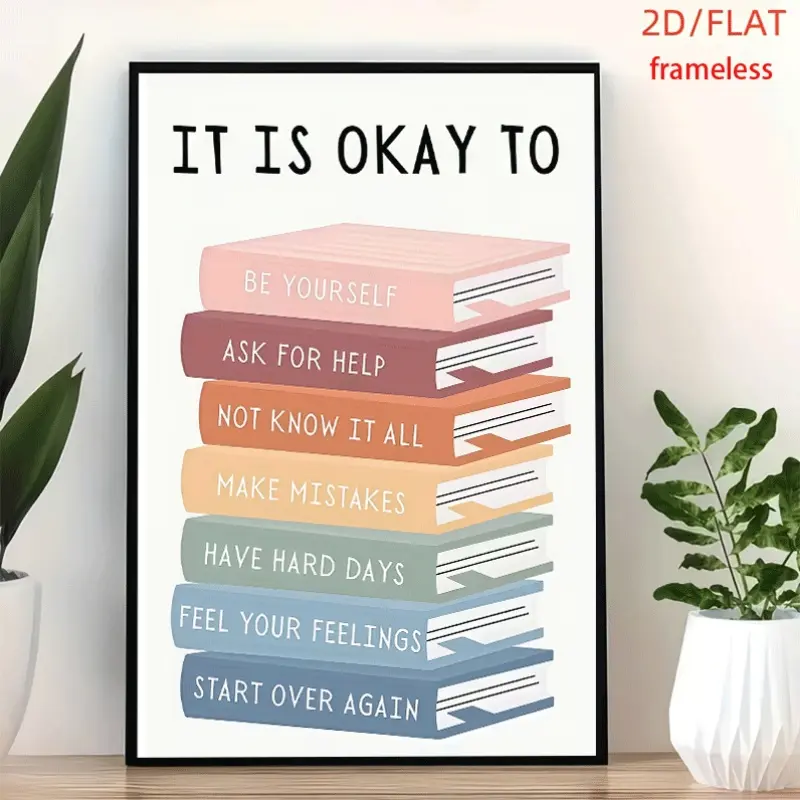 frameless Embrace Your Imperfect Art Decor Print Poster, Wall Art for Living Room, Bedroom, Office, Dining Room & Bar, Perfect Gift & Home Decor, 12in x 16in