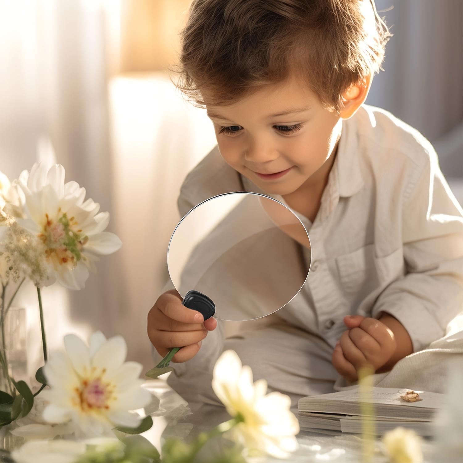 5X Magnifying Glass with 5.12in Diameter Magnifying Lens, Portable Magnifying Glass, Hands-free Magnifying Glass for Reading, Adjustable Magnifier with Stand Neckwear for Seniors