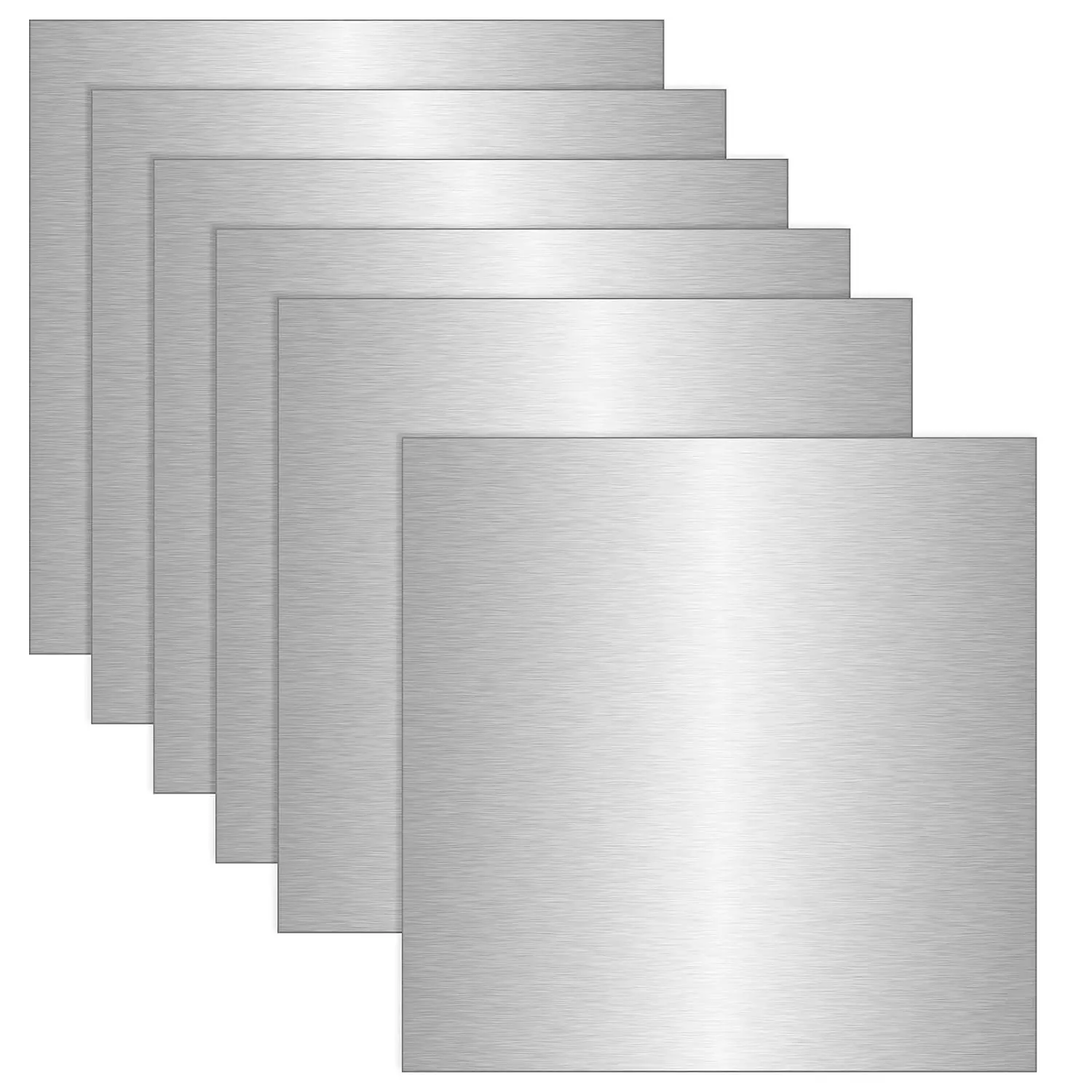 Tools & Hardware 6-Pack 5052 Thin Flat Plain Sheet Metal Plates, 12x12x1/64 in (0.02 in) with Protective Film, Heat-Treatable Panels for Crafters, Welding Applications