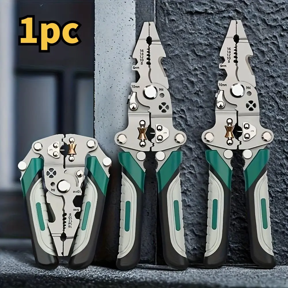Multifunctional Heavy-Duty Foldable Wire Stripper 2-In-1, DIY Home Compact Design, Integrated Electric Tool, Ergonomic Handle, Durable Manual Tool, DIY Tools, Wire Cutters, Wire Stripping Tool