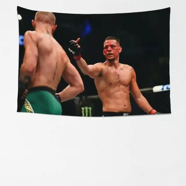Nate Diaz Combat Heroes Tapestry Vibrant Wall Hanging Featuring Famous Martial Arts Icons, MMA  Great for Boxing , and Wrestling Enthusiasts Home Bedroom Decor Ufc