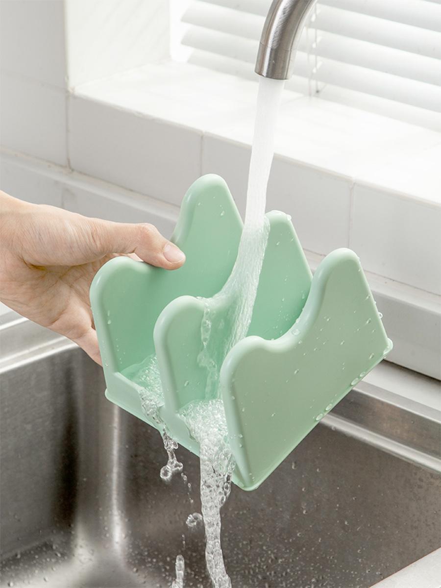 1pc Pot Cover Rack, Household Kitchen Countertop, Sitting Chopping Board Rack, Cutting Board Storage Rack, Multifunctional Drainage Storage Rack