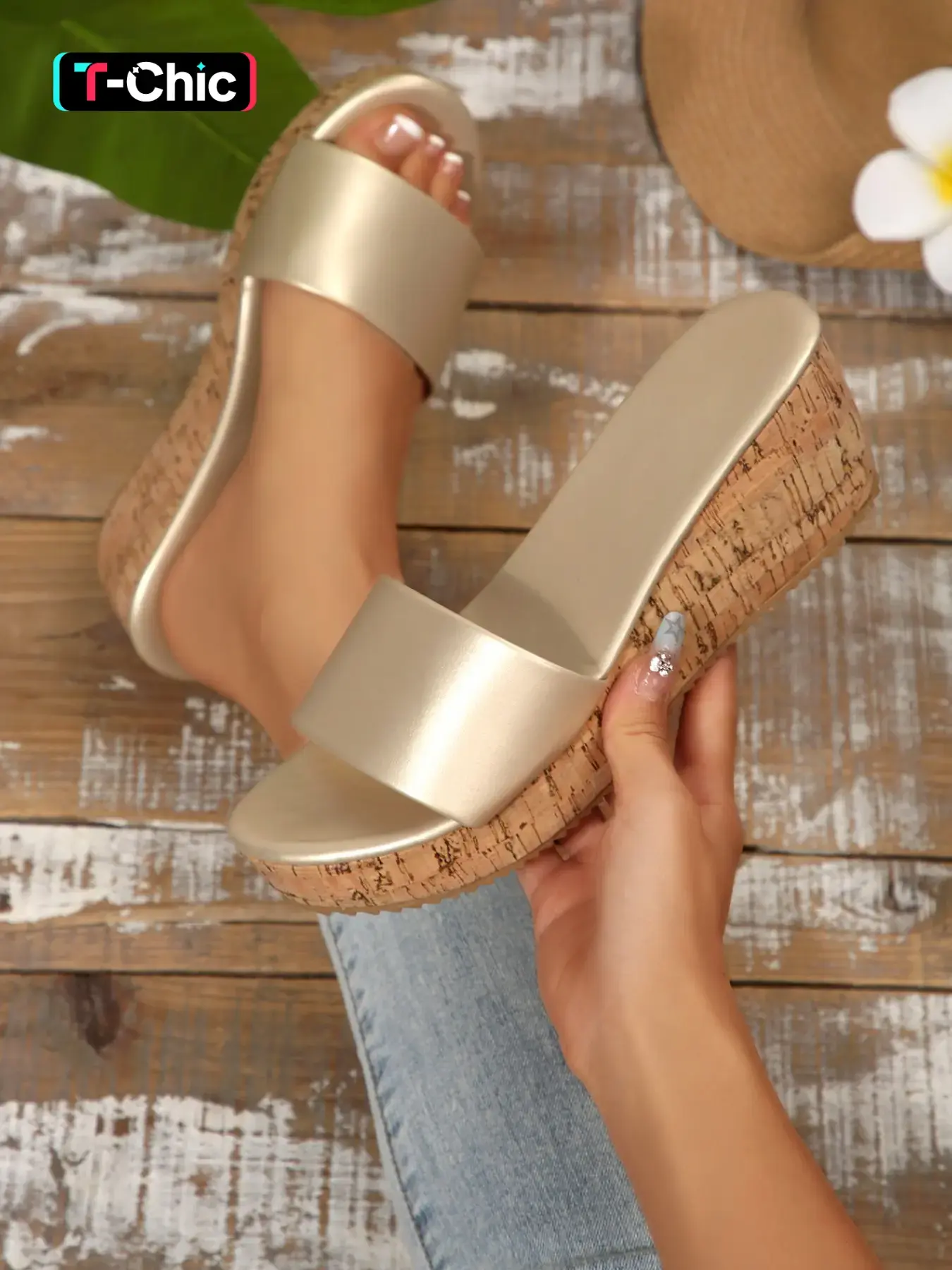 Women's New Wedge Heel Thick Soled Sandals, Classy Elevated Sandals, Comfy Footwear Sandals, Plain Comfortable Height Increase Shoes, Perfect for Party Wedding Evening Beach Travel High Wedge Heels, Footwear, Wedges Footwear