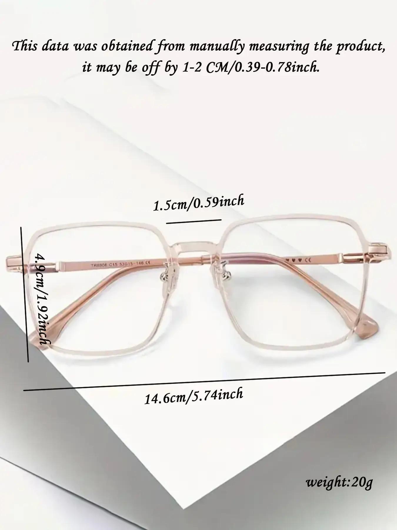 Unisex Simple Square Frame Anti-blue Light Eyeglasses, Basic Flat Frame Fashion Eyeglasses for Men & Women, Fashion Eyeglasses for Work, Daily Decor, Stylish Square Frames, Trendy Casual Glasses