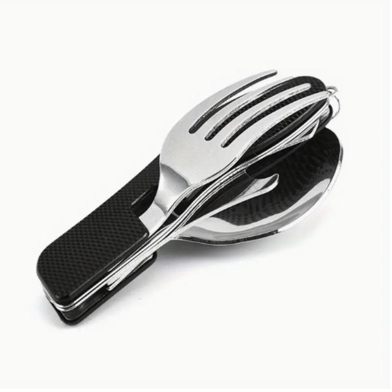 Outdoor Companion - Detachable Folding Multifunctional Camping Knife Fork And Spoon Combination - Convenient Portable And Durable Tableware For Camping Hiking And Backpacking