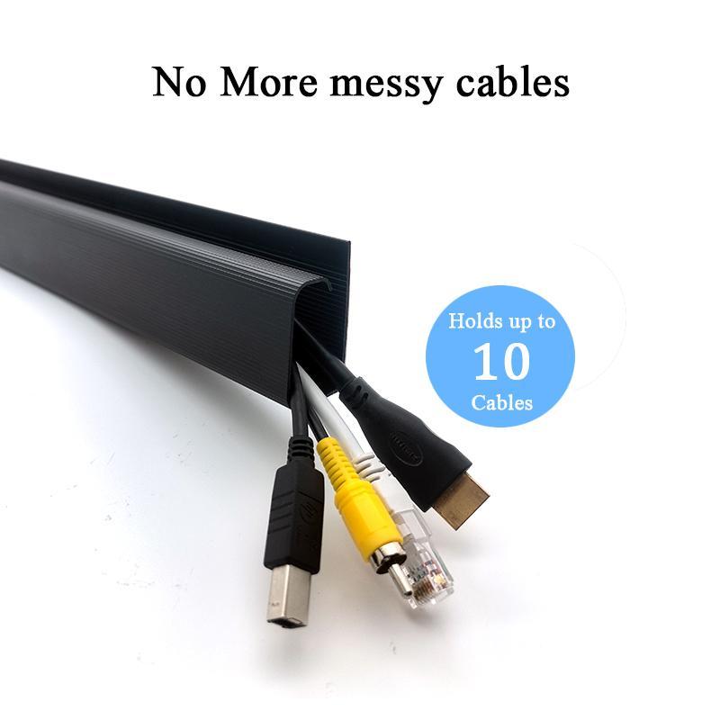 1-2PCS Cable Management Under Desk Kit - Under Desk Cable Management Cord Cover, Cable Hider Cord Management Under Desk Cable Organizer Easyto Install, Cable Hider, Under Desk Cable Organizer, Easy to Install Cord Organizer, Effortless Cable Organization