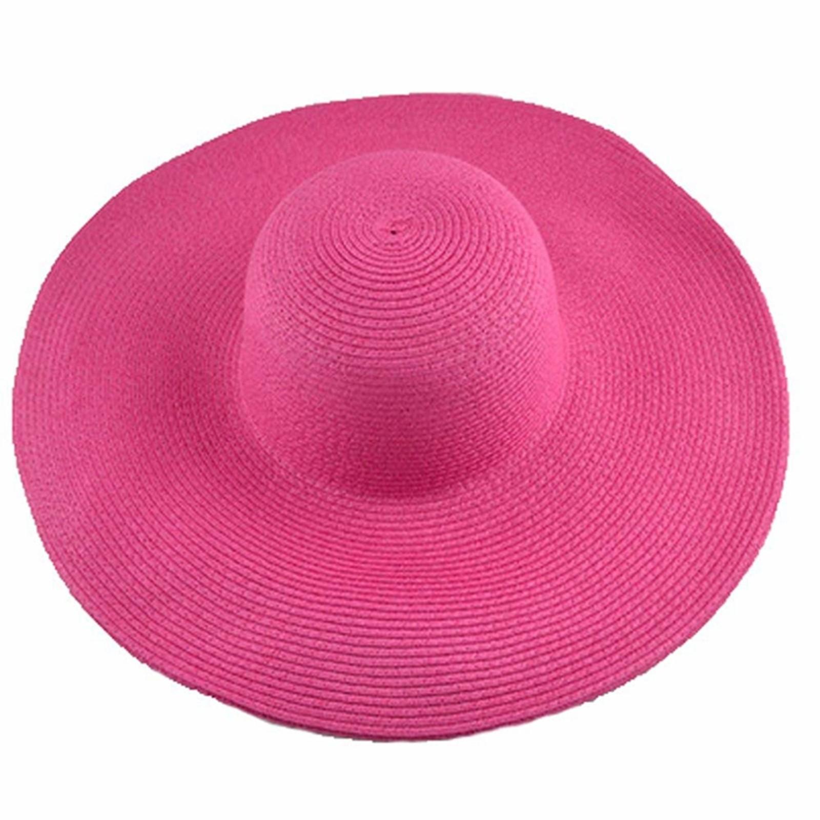 Women's Sun Visor Hat Wide Rimmed Summer Foldable Roll Up Beach Hat Solid Colour Casual Outdoor Sun Protection Large Hat