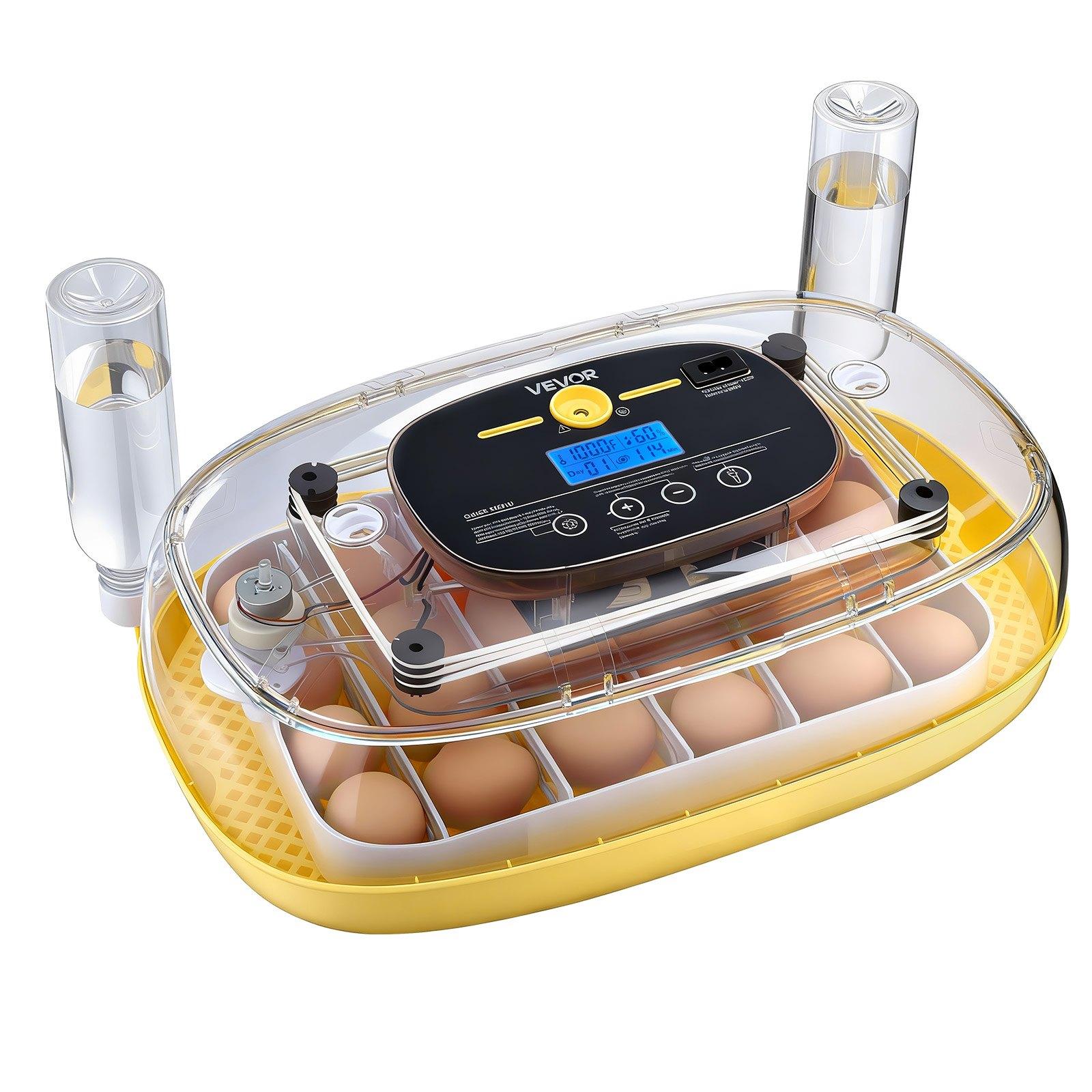 VEVOR 24 Egg Incubator, Automatic Egg Turner with LED Candler, Temperature & Humidity Control, 360 °   View Clear Window, Auto Water Refill, Poultry Eggs Incubators for Hatching Chicks Ducks Goose Quail