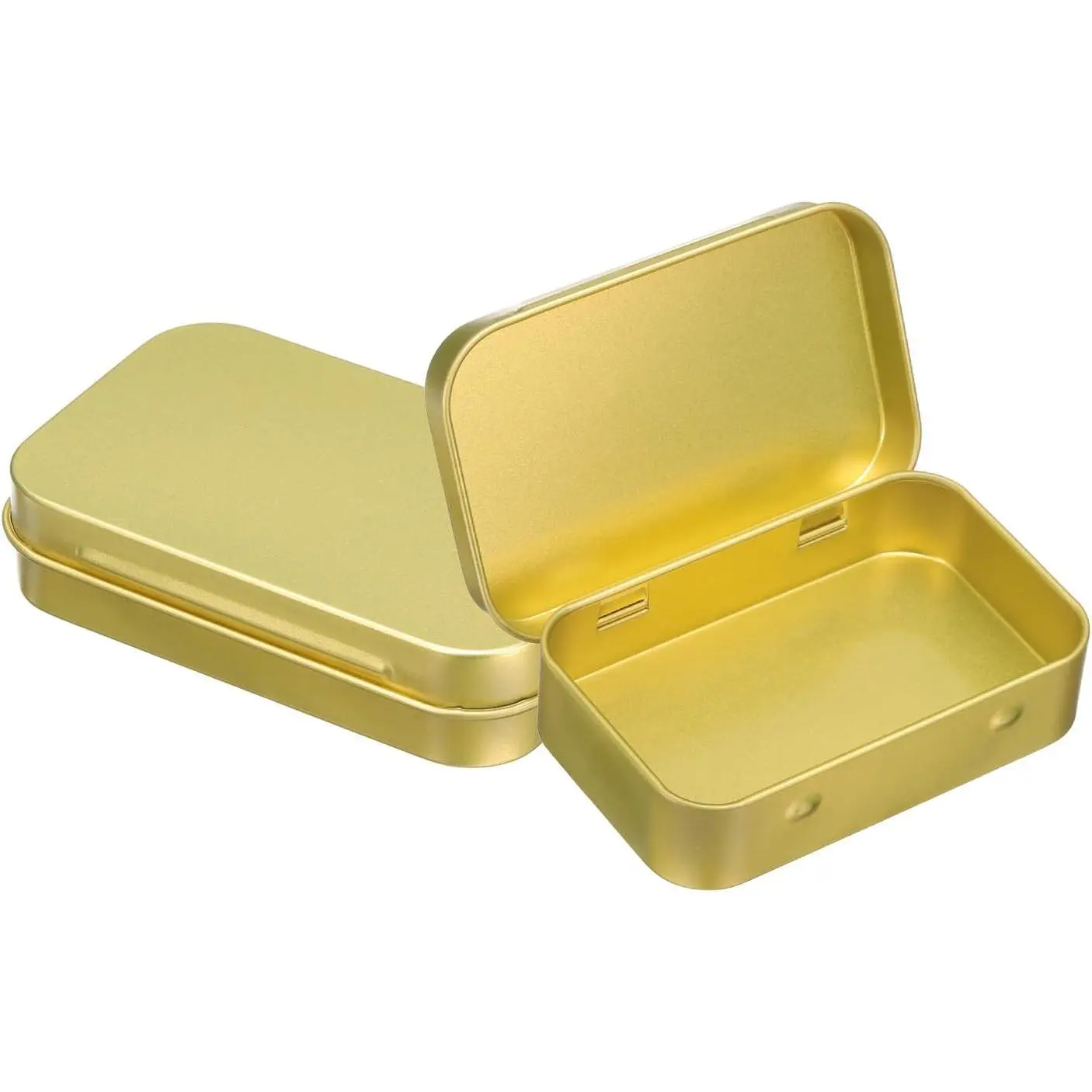 2 count Metal Tin Box, 3.7x2.4x0.8 Mini Portable Rectangular Empty Tinplate Small Storage Container Airtight Tins with  for Candy Favors Crafts Christmas Gifts, Blue