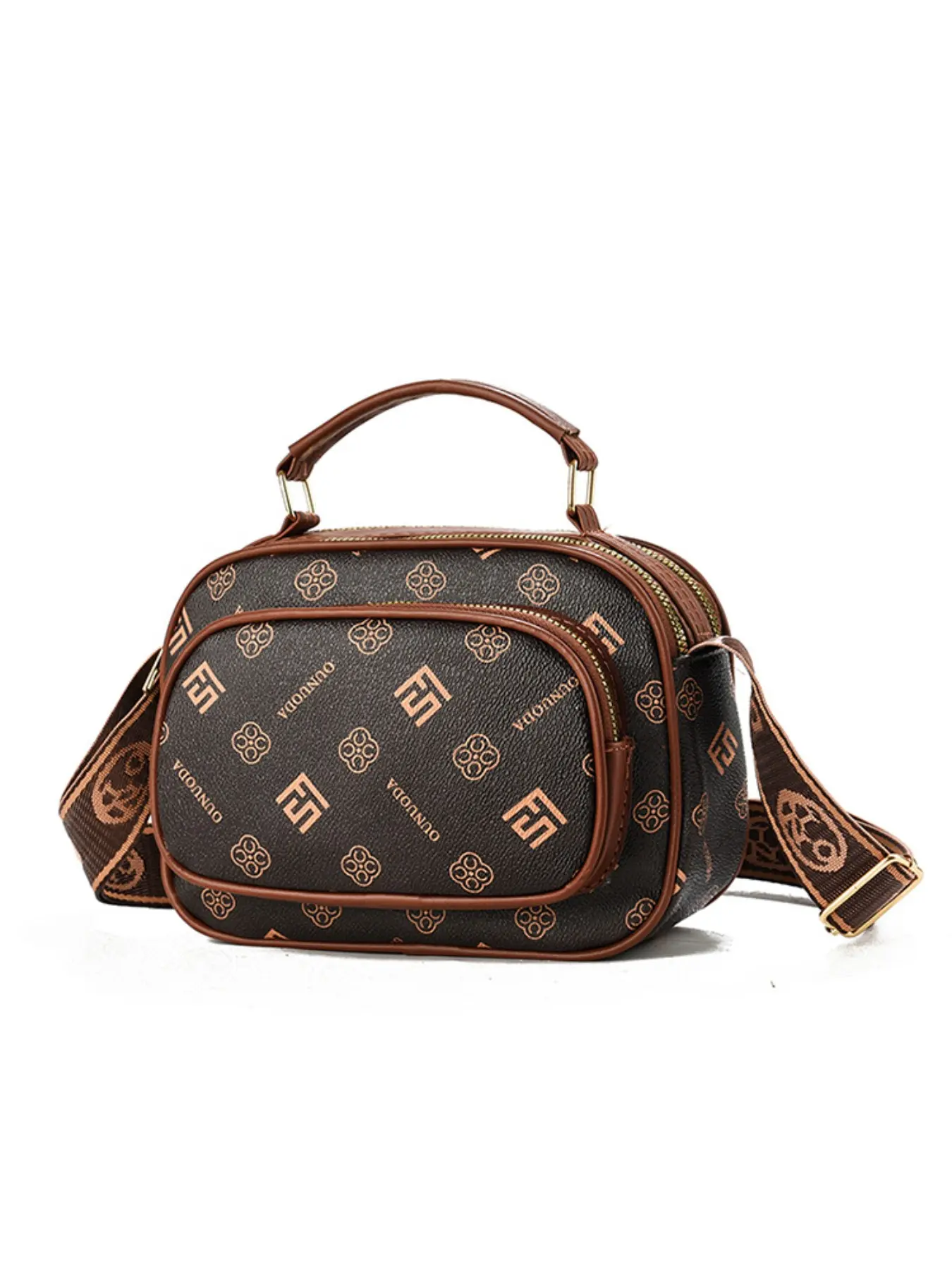 Elegant Letter Print Women's Casual Boston Bag, Fashionable PU Leather Crossbody Backpack, Adjustable Strap, Everyday Crossbody Bag, Fashion Patterned Bag, All-Seasons, Ideal Gift