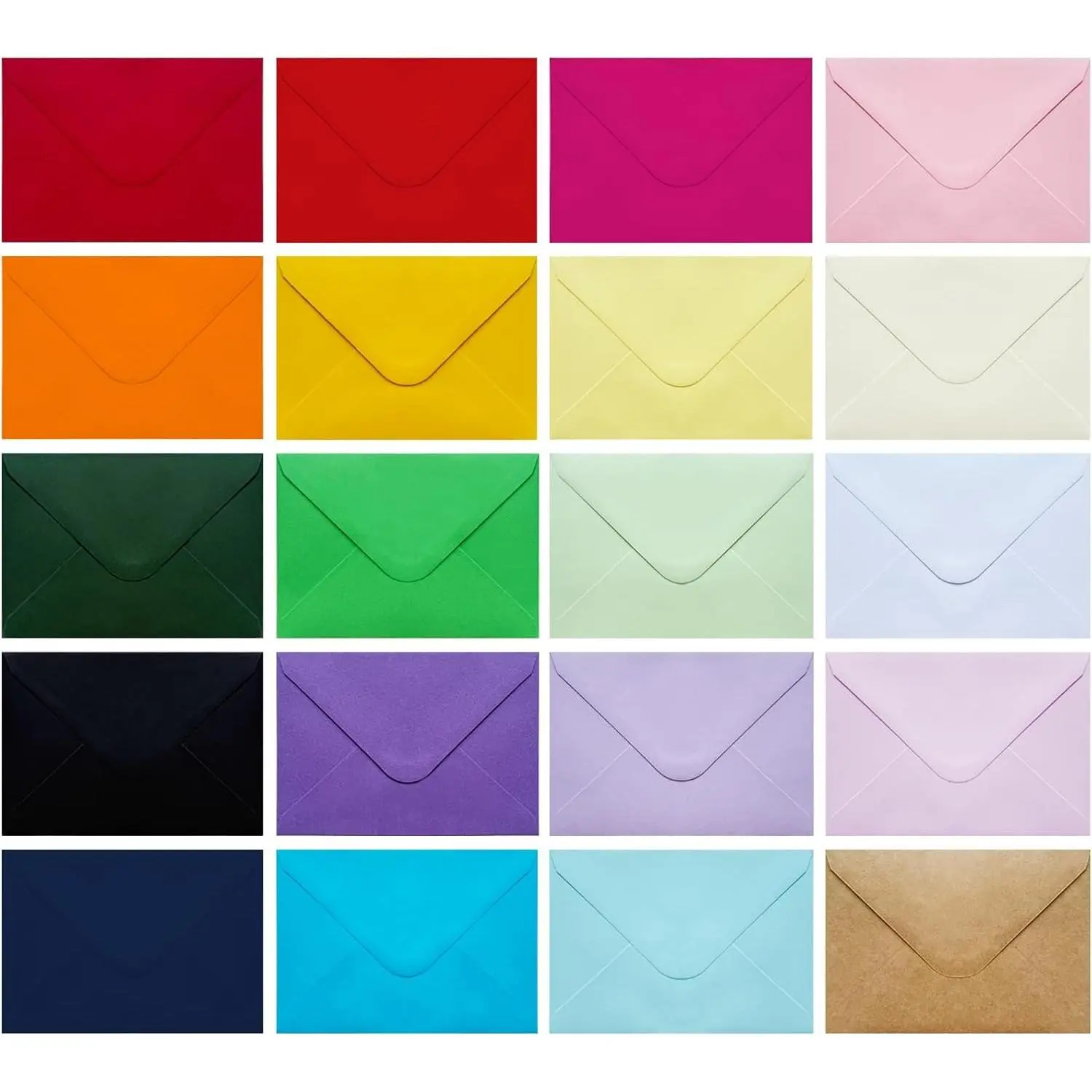 60 Pack 4x6 Colored Envelopes, Self Adhesive, 20 Colors - Greeting Card, Business Card, Photo, Invitation Envelopes for Wedding, Baby Shower, Party (4.45 x 6.34")Gift