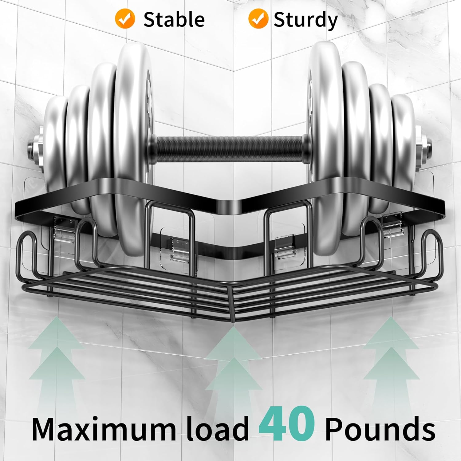 Corner Shower Rack, 3 Counts/set Bathroom Storage Rack with Soap Holder, Rustproof Storage Basket for Bathroom, Bathroom Accessories, Shampoo Organizer