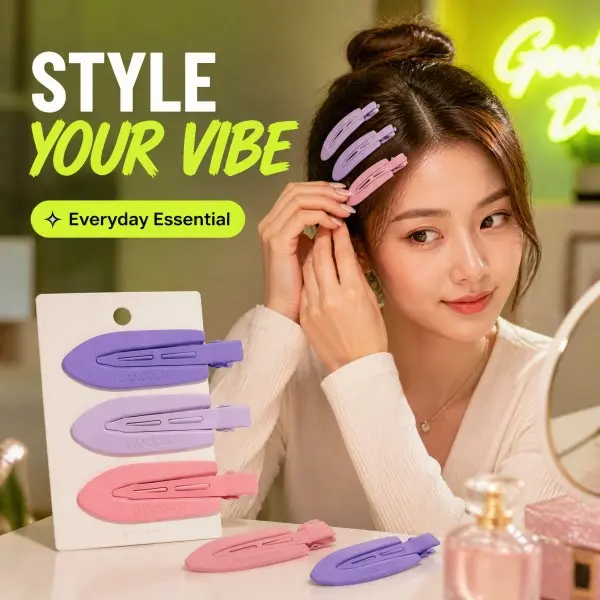 No Crease Hair Clips for Styling | 3/12 Pcs Flat Lay Clips for Makeup & Pin Curls | Anti-Slip Matte Finish