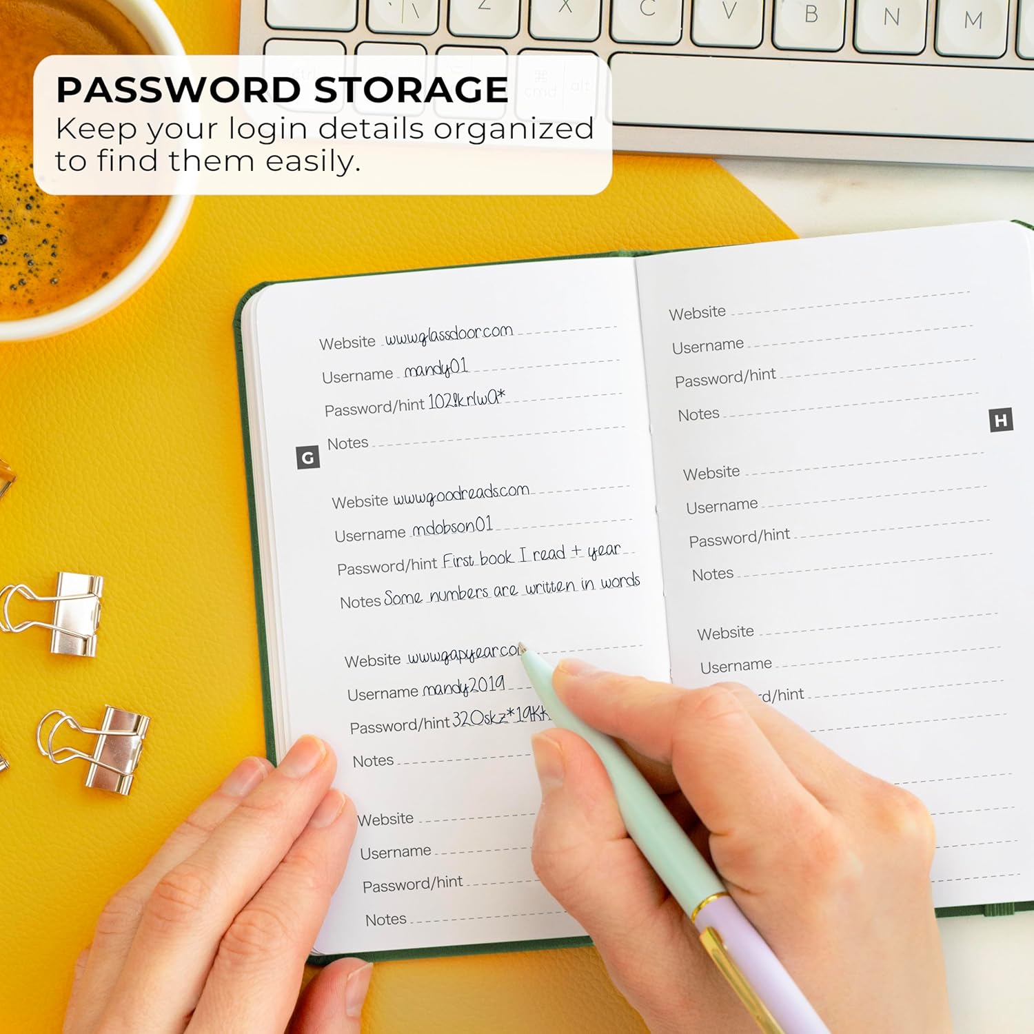 Password Book - Alphabetized Internet Address & Password Organizer ...