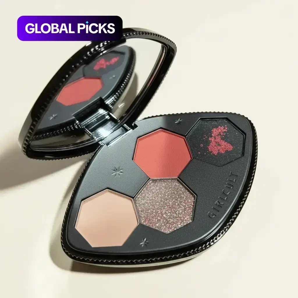 4-Color Glam Eyeshadow Palette, Matte and Glitter Eye Shadow Palettes, Long Lasting Shimmering Blendable Eye Makeup Products, Highly Pigmented Shades, Girlcult Gift #GLOBAL PICKS