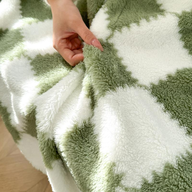 Checkerboard Pattern Blanket, 1 Count Soft Comfortable Warm Throw, Air-conditioned Room Blanket, Warm Nap Blanket for Home & Office, Soft Comfy Blanket, Plaid Pattern Blanket