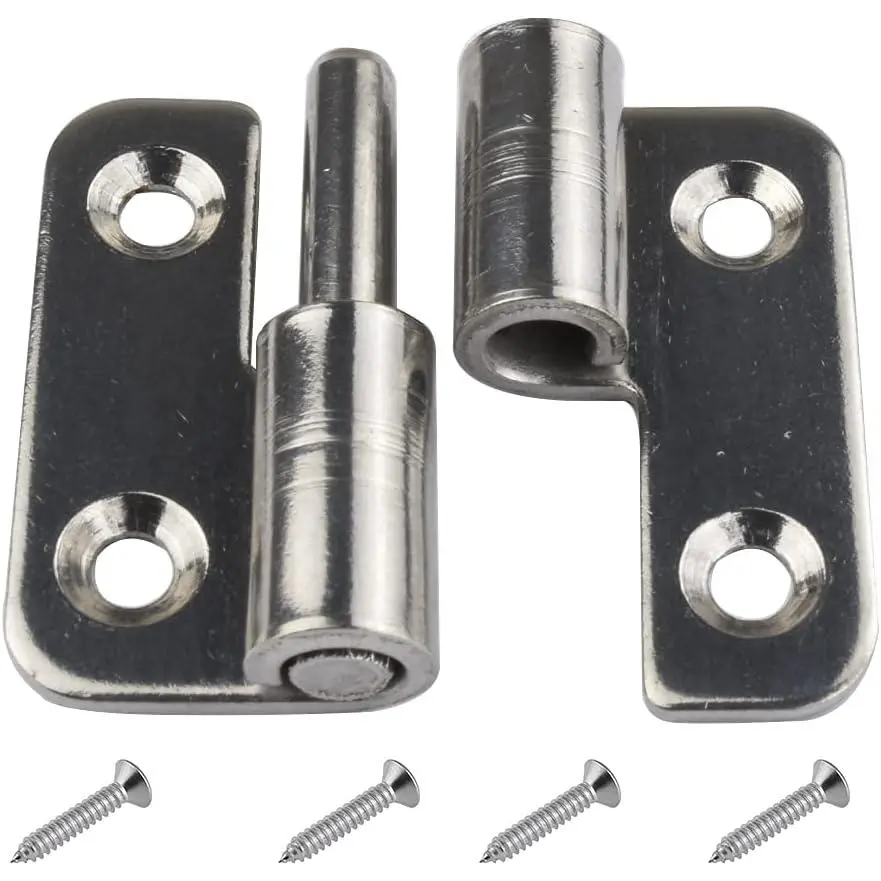 6 count 1.5" Detachable Hinge, Small Slip Joint Flag Hinges, Lift Off Detachable Door Hinges, 304 Stainless Steel, Left Handed