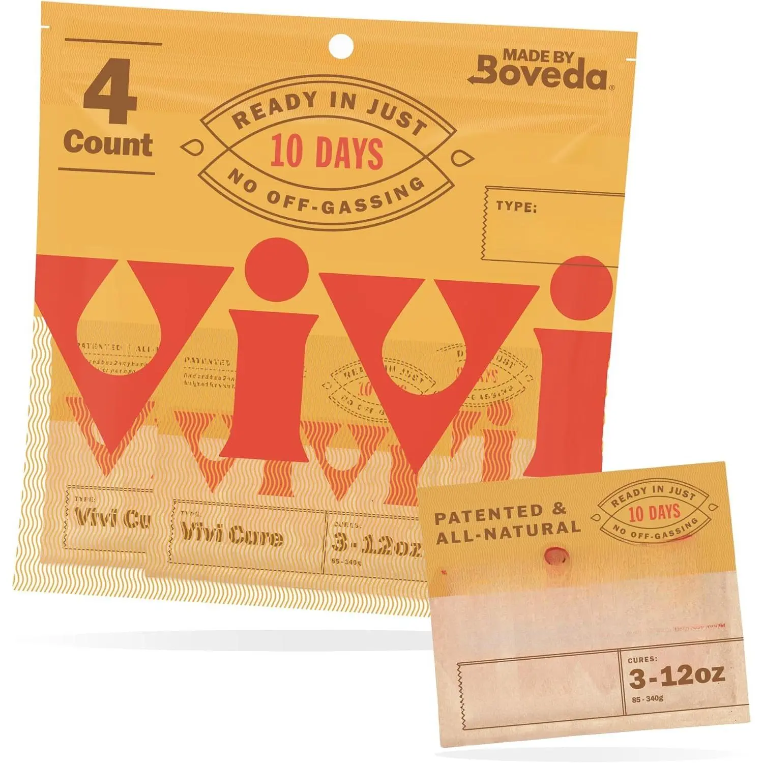 10-Day Refining Process Humidity Control Packs |   for 3 to 12 oz in Any Airtight Storage Container, 4-Pack with Resealable Bag,  by Boveda