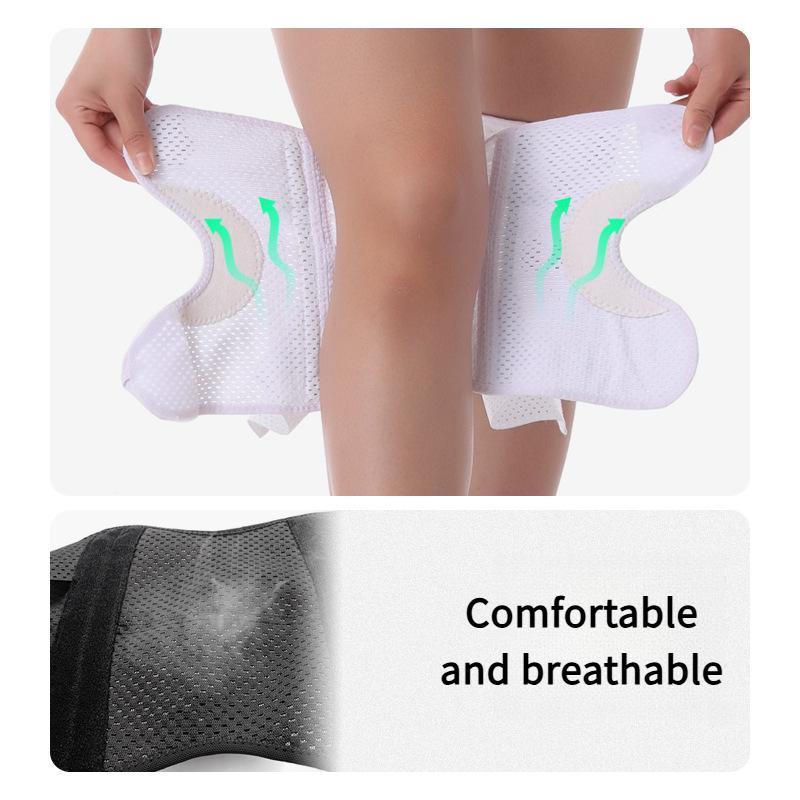 OLLAS Knee Brace for Protection and Support with Air Mesh Fabric, Adjustable Wrap with Side Stabilizers, Ultra-Soft Bandage for Sports, Running, and Outdoor Activities