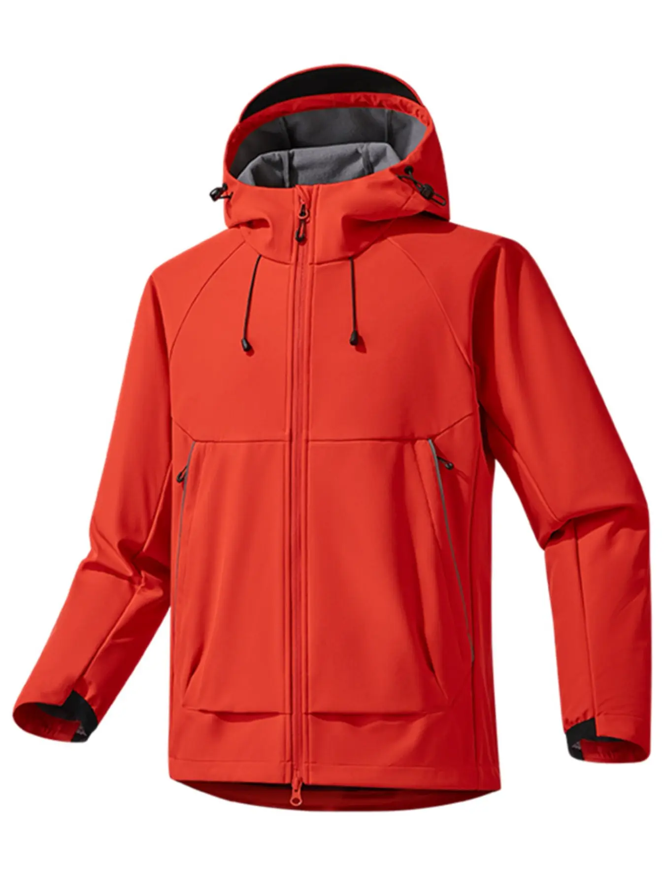 Men's Soft Shell Jacket, Adjustable Hood Drawstring, Multiple Pockets, Windproof Rainproof Outdoor Sports Jacket, Daily Wear Outerwear