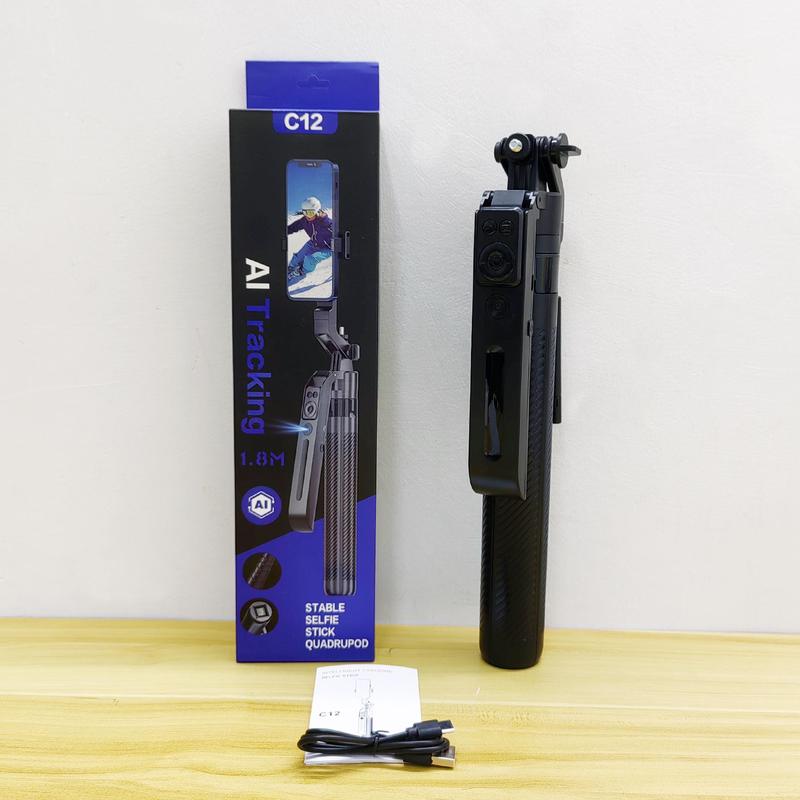 360° Rotatable Selfie Stick Tripod Stabilizer, Automatic Face Tracking Phone Holder with Remote Control, Smart Shooting Phone Holder for Video Vlog Live