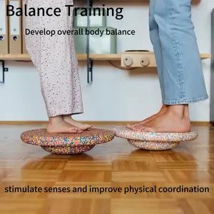 Circular Balance Board, Rainbow Color, for Balance Training, Sensory Perception, Stability, Home and Community Use, Social Game Equipment