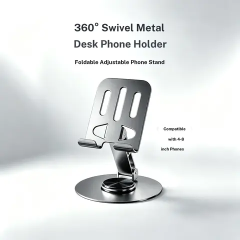 360° Swivel Metal Desk Tabletop Phone Holder, mobile viewingPhone Holder，phone accessories，magnetic phone mount Foldable Adjustable Phone Holder, mobile viewing stand Phone, Phone Holder Design Rotation Stand Cellphone