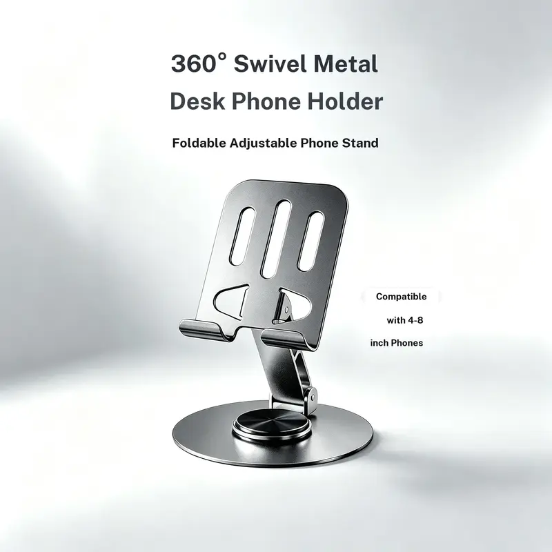 360° Swivel Metal Desk Tabletop Phone Holder, mobile viewingPhone Holder,phone accessories,magnetic phone mount Foldable Adjustable Phone Holder, mobile viewing stand Phone, Phone Holder Design Rotation Stand Cellphone