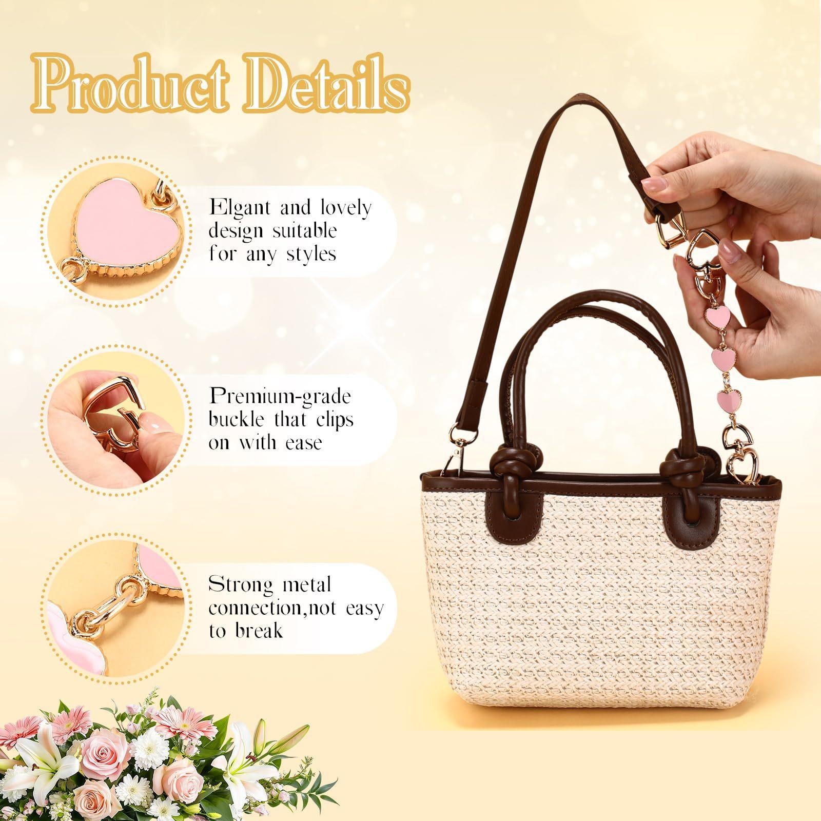 5 Pcs Bag Extender Chain Gold Pearl Purse Chain Ribbon Bow Keychain Extender Bag Strap Purse Charms Accessories for Handbag Y2K Aesthetic Bag Accessories Bag Charm Keychain Accessory Gifts for Women keychains for women