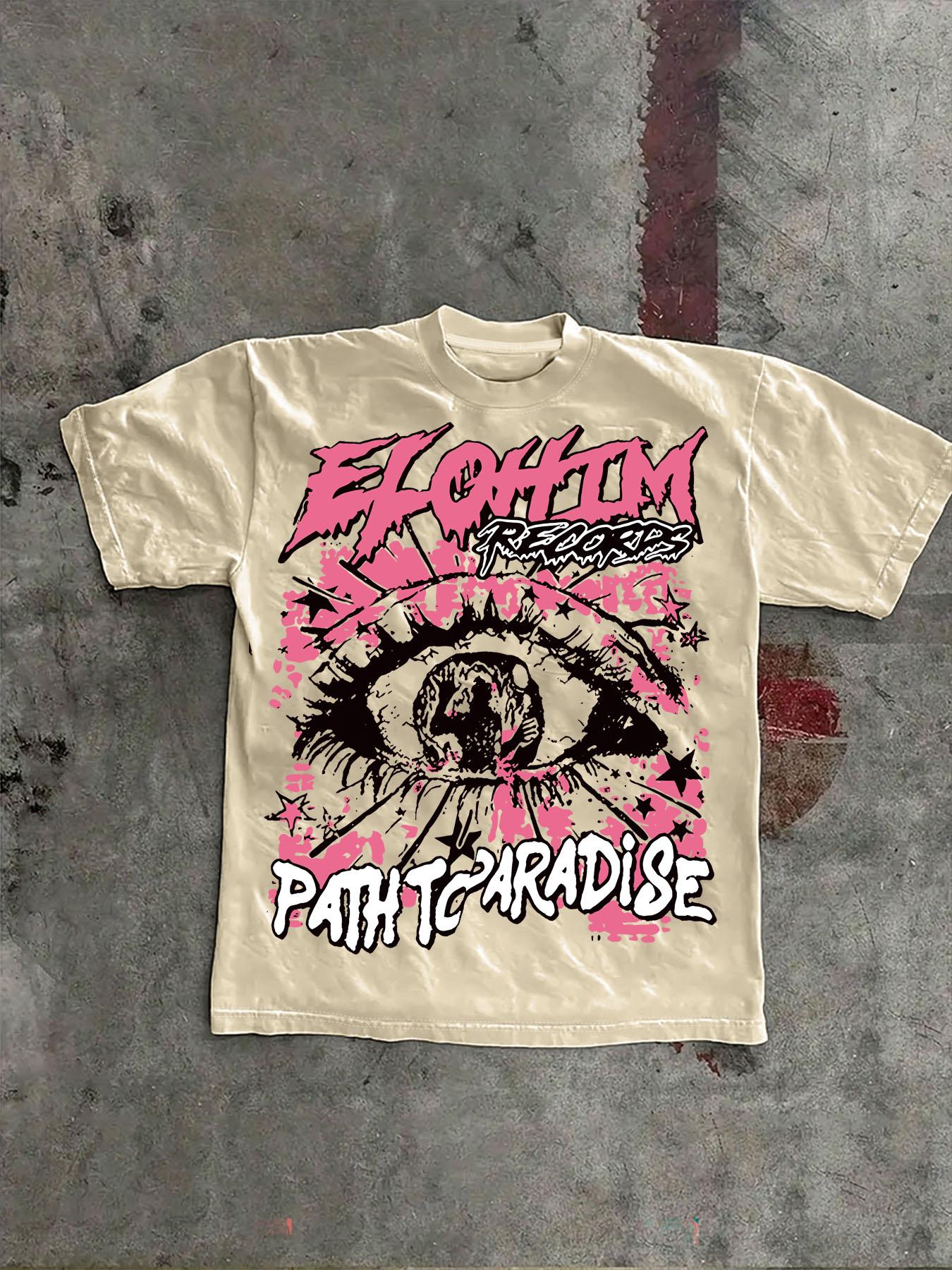 Unisex Short Sleeve T-Shirt, Casual Fashionable Style for Summer, Loose-Fitting Modern American Streetwear