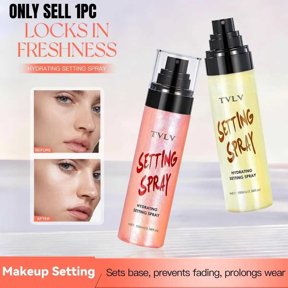 Hydrating Makeup Setting Spray, Long-Lasting Oil-Control Fixing Spray, Waterproof & Smudge-Proof, Lightweight & Moisturizing Texture, Delivers All-Day Flawless Makeup, Face Setting Spray For Makeup, Weightless Setting Mist