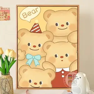 Butter Bear Digital Oil Painting DIY Cute Stress-Relief Handmade Coloring Painting Oil Acrylic Wall Art