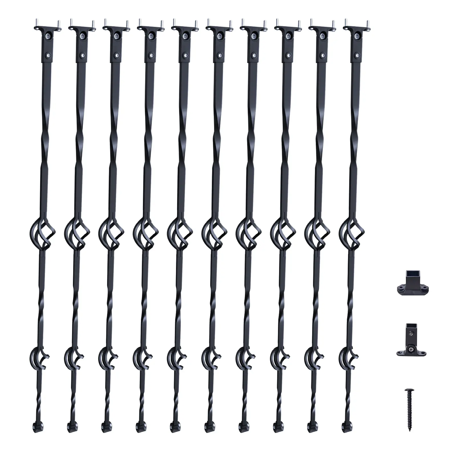 10-Piece Staircase Metal Balusters, Galvanized Steel Construction, Easy Trim, Support Railings, Easy Installation, Versatile Home Improvement Building Supplies