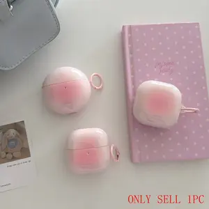 Gradient Blush Bluetooth-compatible Earphone Case, Anti-Lose Loop, Shockproof Soft Shell, for Huawei Freebuds5i/6i/7i, Samsung Buds2/2pro/fe/pro/live/3/3pro/3fe/4/4pro