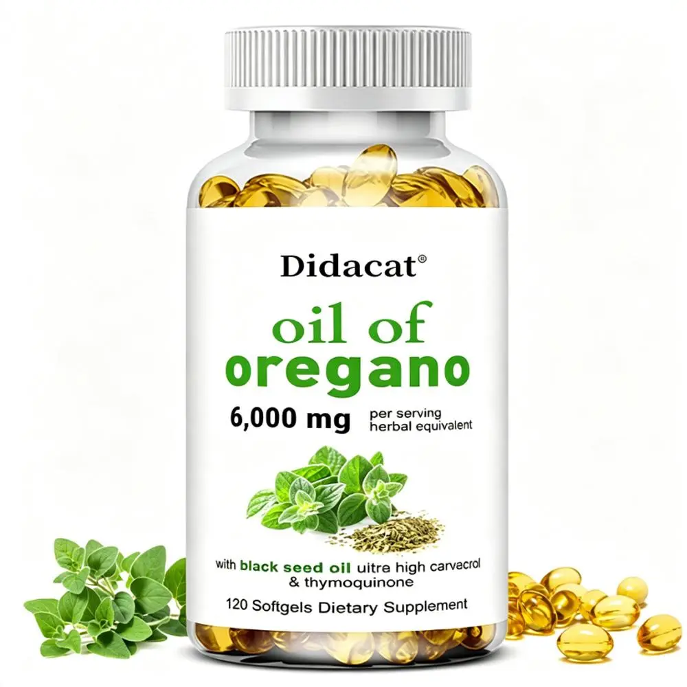 Didacat Organic Oil of Oregano Herbal Complex Supplement - 6000mg Equivalent, Immunity Boost, Immune & Digestive Support Softgel Capsules